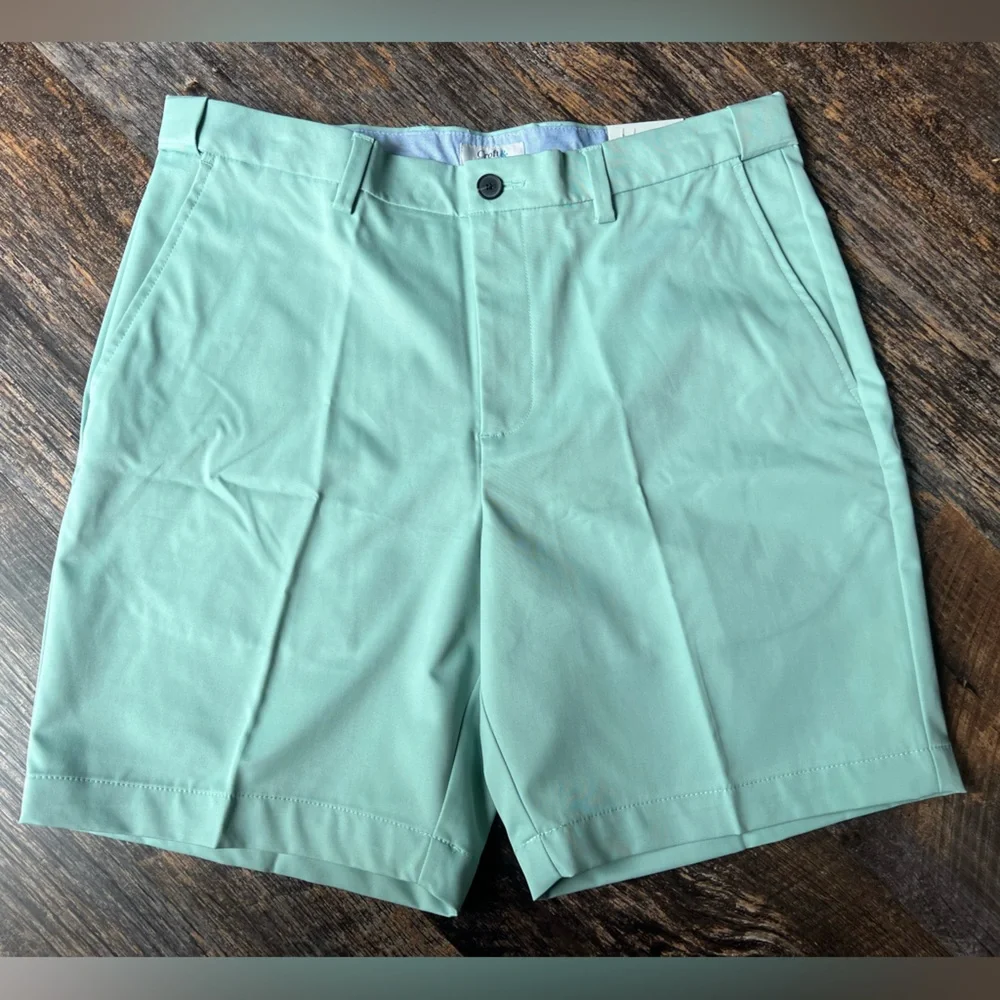 Croft & Barrow Men's Flat-Front Shorts Size 36 Mint Green 8.5